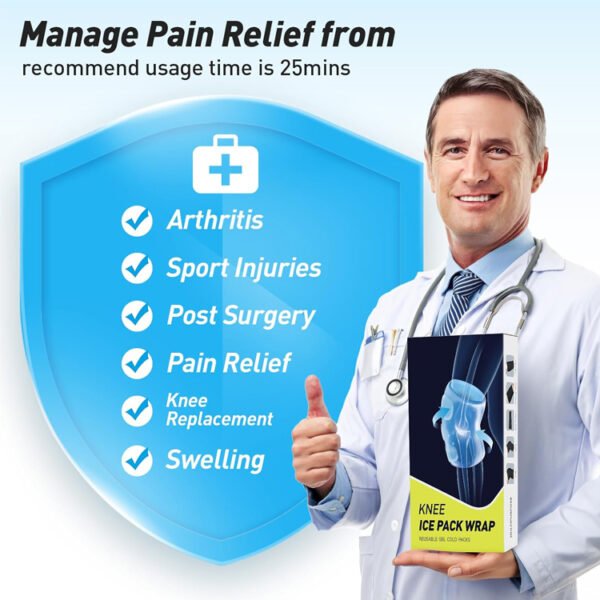 Adjustable Gel Ice Pack Wrap for Knee - Image 3
